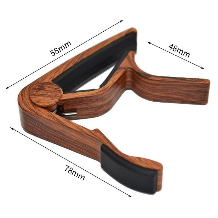 Wooden Guitar Capo & Pick Set