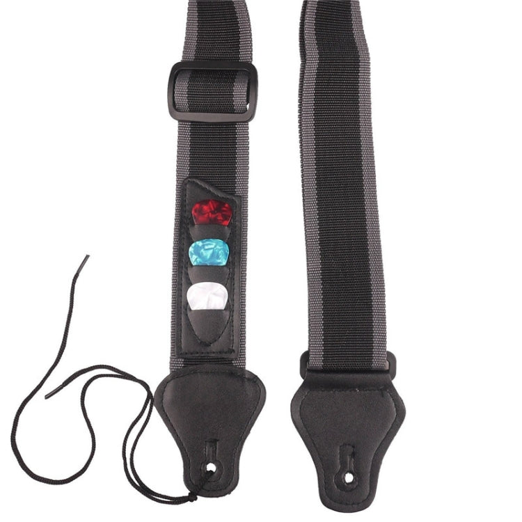 Nylon Guitar Strap with Pick Holder